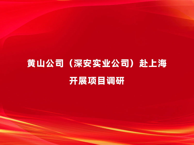 黃山公司（深安實業(yè)公司）赴上海開展項...